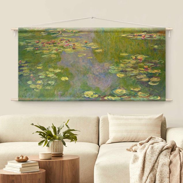 Wandbehang Stoffbild Claude Monet - Grüne Seerosen