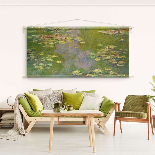 Wandbehang Tuch Claude Monet - Grüne Seerosen