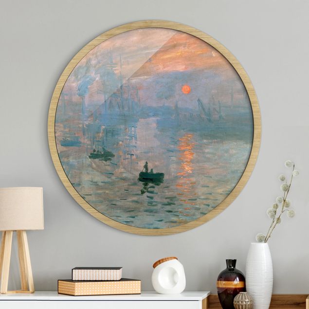 Runde Bilder mit Rahmen Claude Monet - Impression