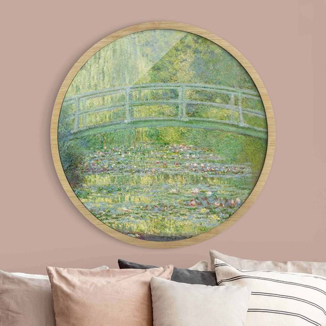Runde Wandbilder Claude Monet - Japanische Brücke