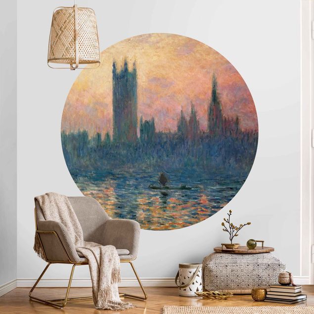 Runde Tapete selbstklebend - Claude Monet - London Sonnenuntergang