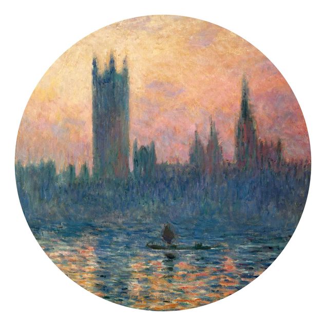 Runde Tapete selbstklebend - Claude Monet - London Sonnenuntergang