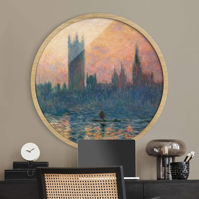 Runde Bilder Claude Monet - London Sonnenuntergang