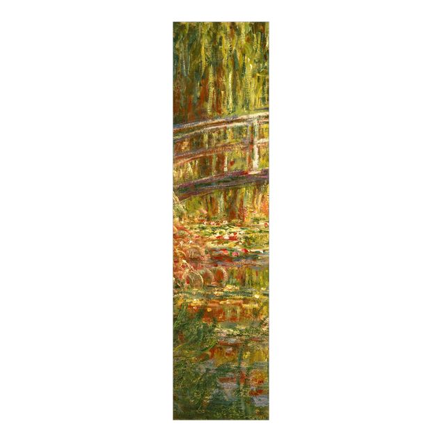 Schiebegardinen Kunstdrucke Claude Monet - Seerosenteich und japanische Brücke (Harmonie in rosa)