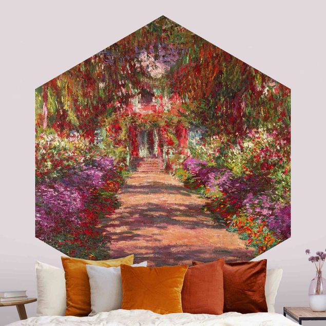 Fototapete Blumen Claude Monet - Weg in Monets Garten in Giverny