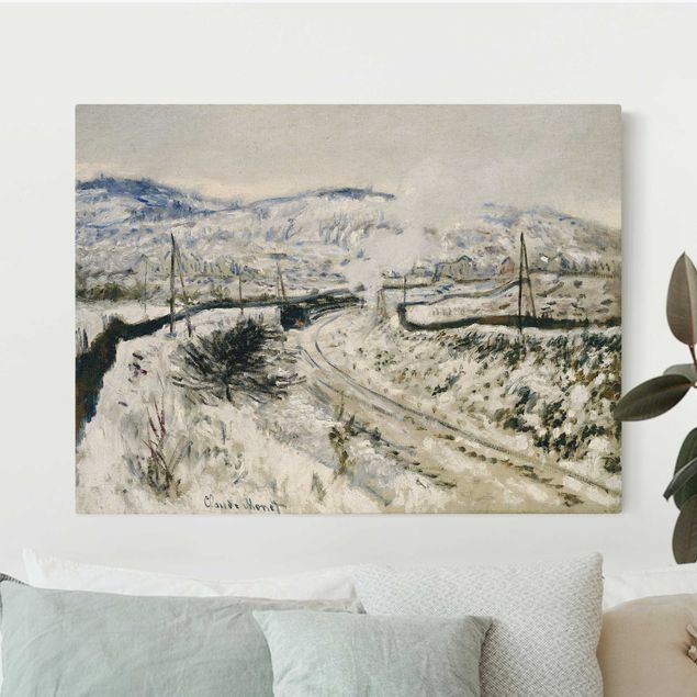 Leinwandbilder Claude Monet - Zug im Schnee
