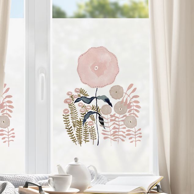 Fensterfolie Motiv Blumen Claudia Voglhuber - Blumen Rosa