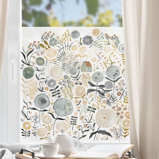 Fensterbilder selbstklebend Blumen Claudia Voglhuber - Blumenmeer II