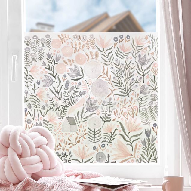 Fensterbilder selbstklebend Blumen Claudia Voglhuber - Blumenmeer Rosa
