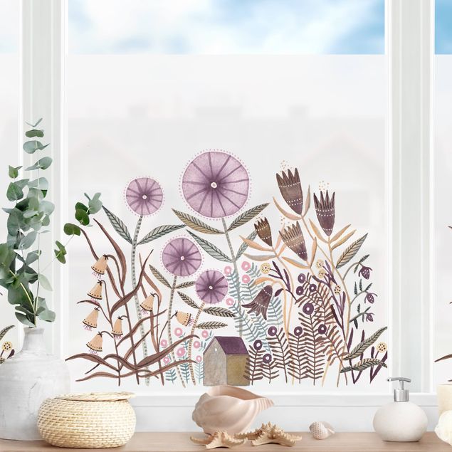 Fensterbilder selbstklebend Blumen Claudia Voglhuber - Blumenmeer Violett