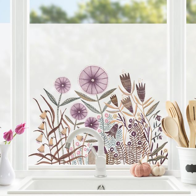 Fensterfolie Blumen Claudia Voglhuber - Blumenmeer Violett