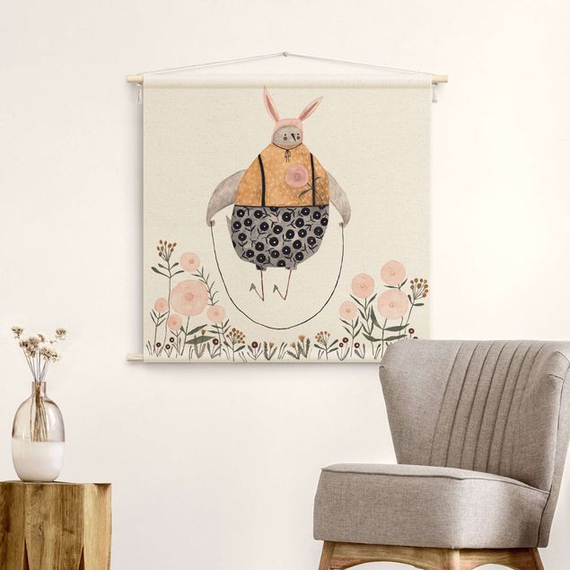 Wandbehang groß Claudia Voglhuber Illustration - Seilspringen