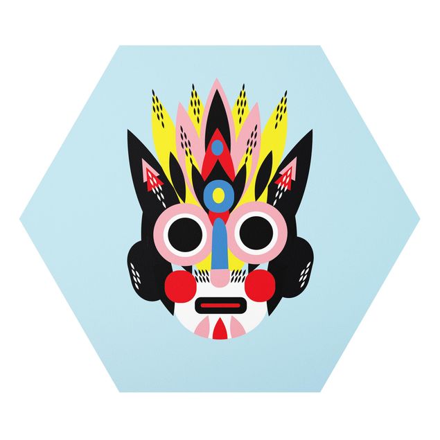 Hexagon-Forexbild - Collage Ethno Maske - Gesicht