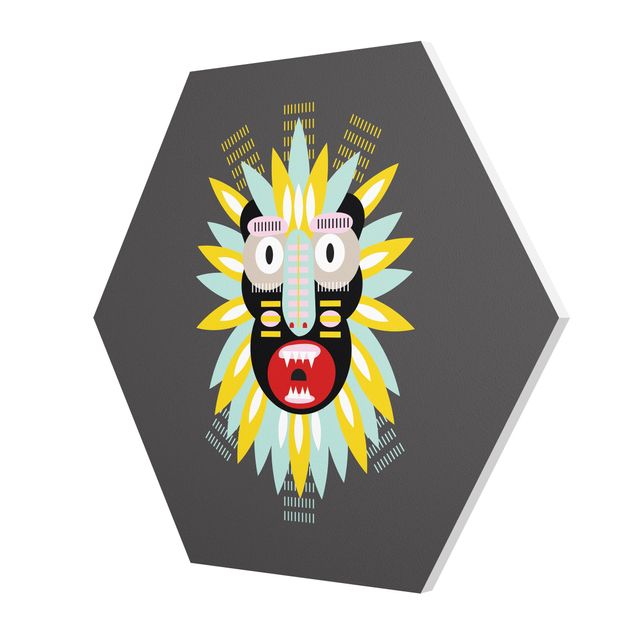 Hexagon-Forexbild - Collage Ethno Maske - King Kong