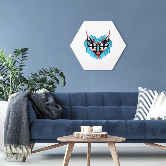 Wandbilder Collage Ethno Maske - Löwe