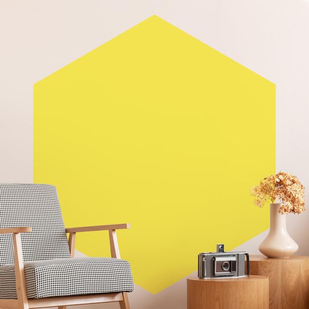 Hexagon Tapete Colour Lemon Yellow