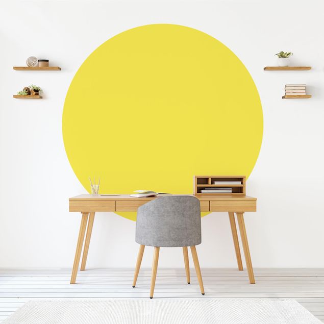Runde Tapete selbstklebend - Colour Lemon Yellow