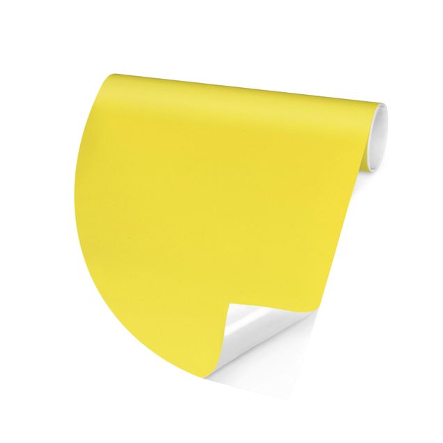 Runde Tapete selbstklebend - Colour Lemon Yellow