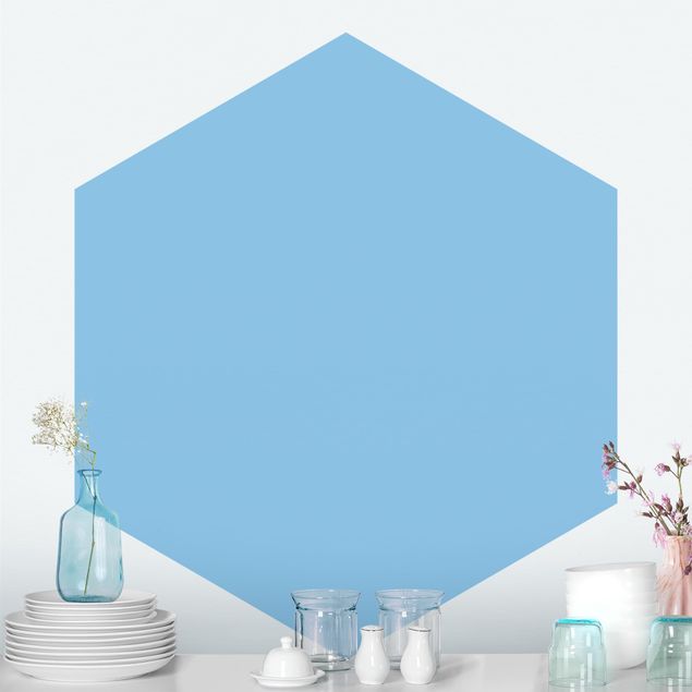Hexagon Tapete Colour Light Blue
