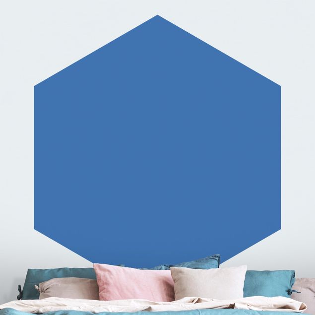 Hexagon Tapete Colour Royal Blue