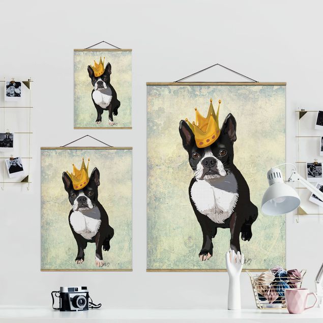 Stoffbild mit Posterleisten - Tierportrait - Terrierkönig - Hochformat 3:4