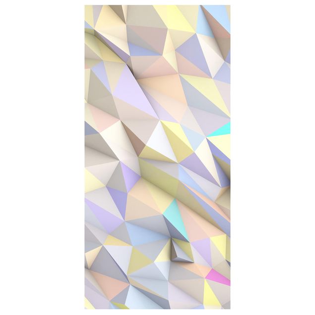 Raumteiler - Geometrische Pastell Dreiecke in 3D 250x120cm