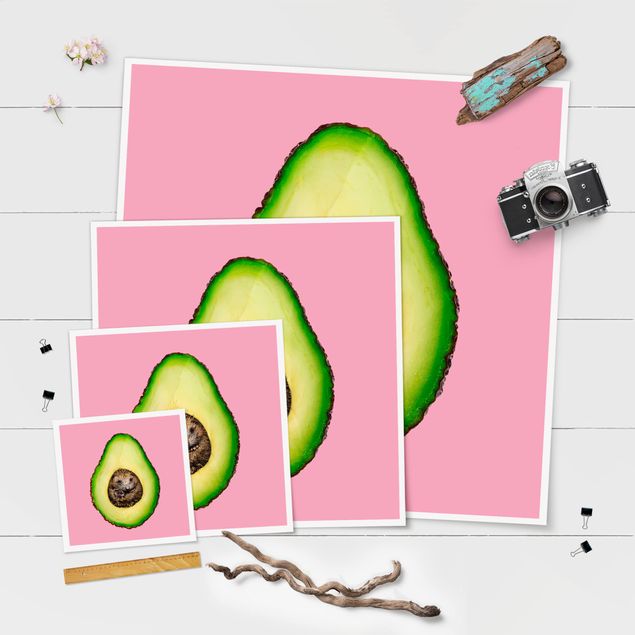 Poster - Jonas Loose - Avocado mit Igel - Quadrat 1:1