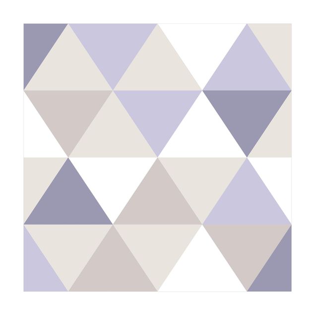 Große Teppiche Geometrisches Muster gekippte Dreiecke Flieder