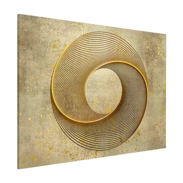 Magnettafeln Muster Line Art Kreisspirale Gold