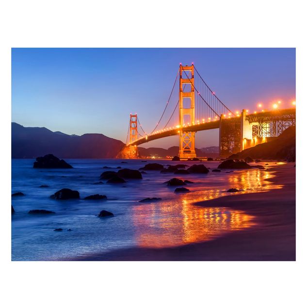 Magnettafel - Golden Gate Bridge am Abend - Querfromat 4:3