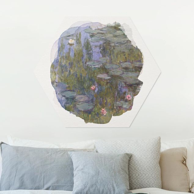 Monet Bilder Wasserfarben - Claude Monet - Seerosen (Nympheas)
