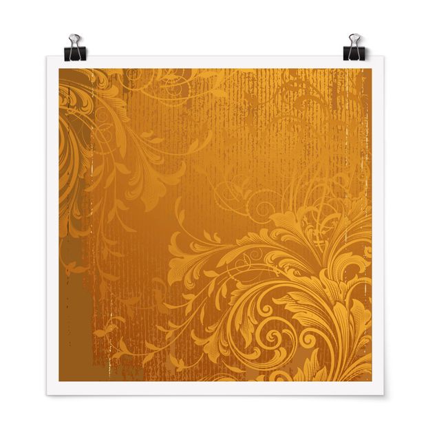 Poster - Goldene Flora - Quadrat 1:1