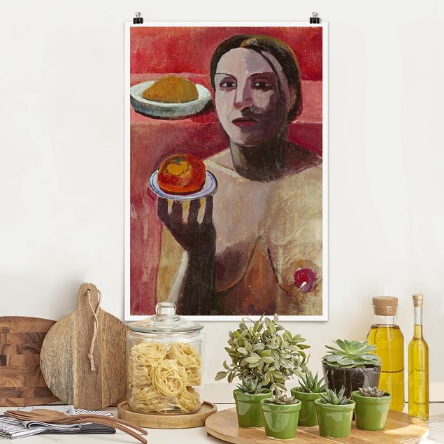 Wand Poster XXL Paula Modersohn-Becker - Halbakt einer Italienerin