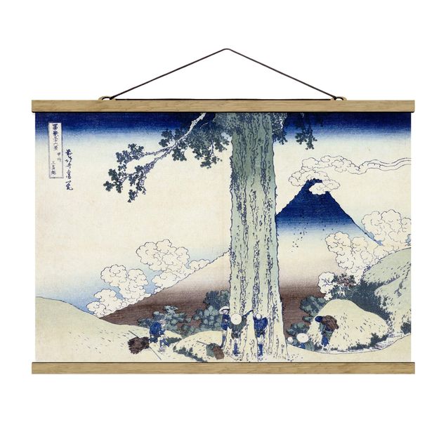 Stoffbild mit Posterleisten - Katsushika Hokusai - Mishima Pass in der Provinz Kai - Querformat 3:2