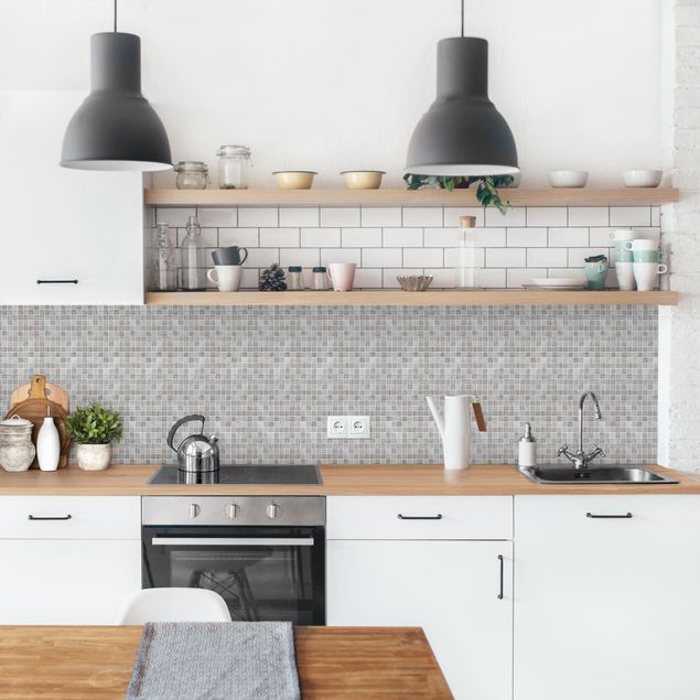Küchenrückwand - Mosaikfliesen Marmoroptik
