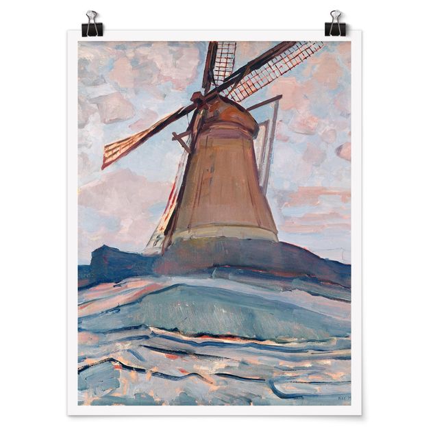 Moderne Poster Piet Mondrian - Windmühle