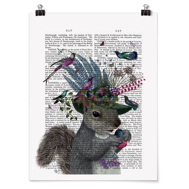 Wandbilder Vogelfänger - Eichhörnchen mit Eicheln
