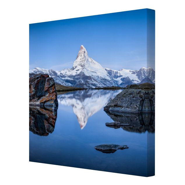 Leinwandbild - Stellisee vor dem Matterhorn - Quadrat 1:1