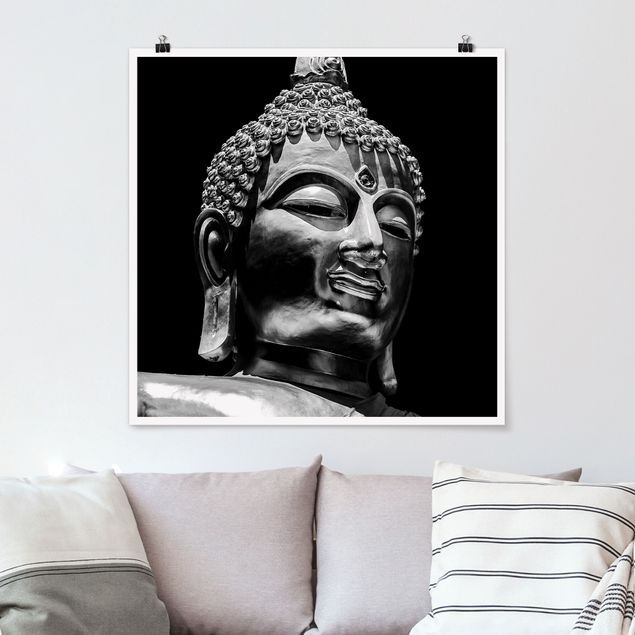 Wand Poster XXL Buddha Statue Gesicht