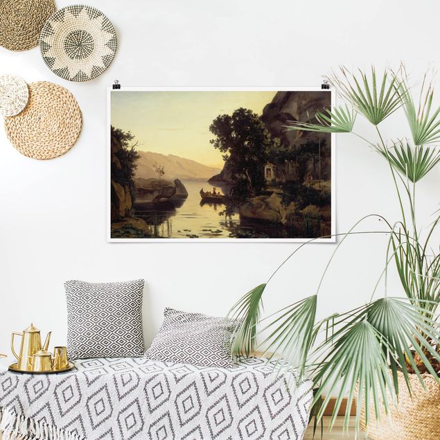 Poster - Jean-Baptiste Camille Corot - Landschaft bei Riva - Querformat 2:3