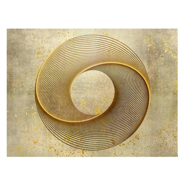 schöne Bilder Line Art Kreisspirale Gold
