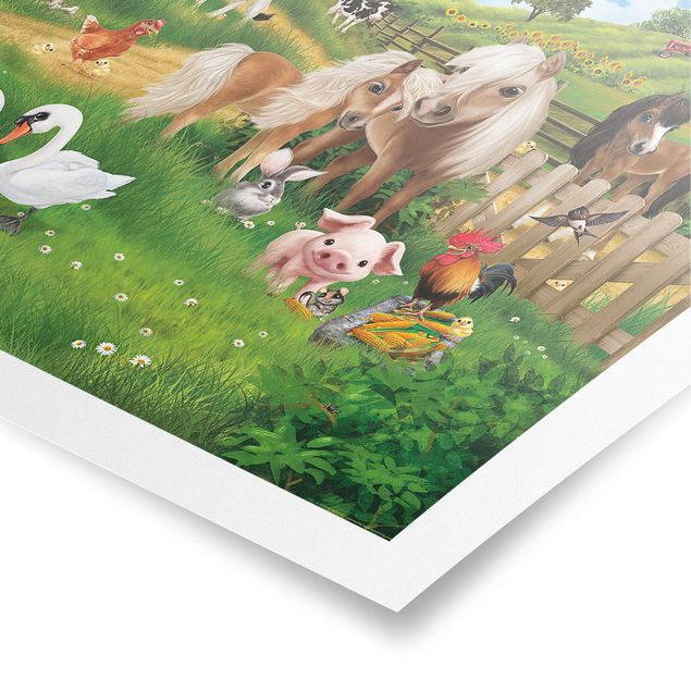 Poster Kinderzimmer - Animal Club International - Tiere auf dem Bauernhof - Querformat 2:3
