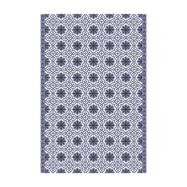 Teppich lila Geometrischer Fliesenmix Kreuz Violett