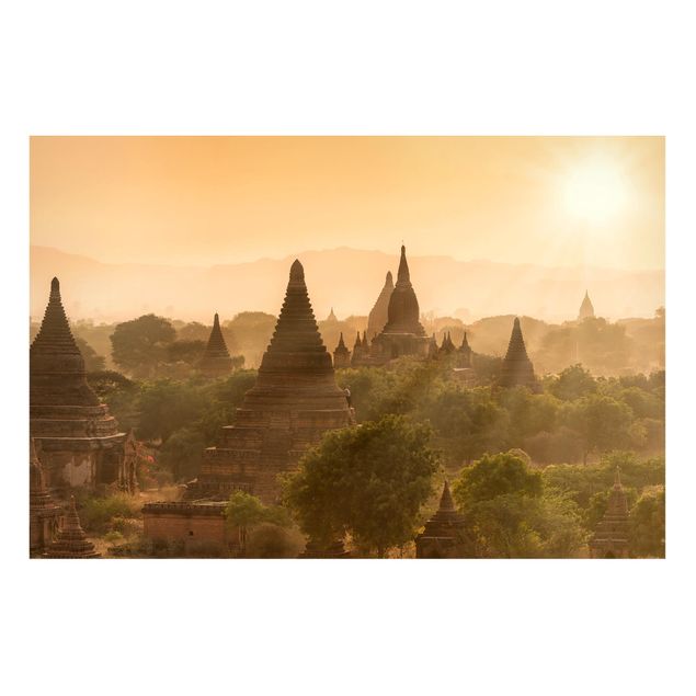 Magnettafel - Sonnenuntergang über Bagan - Hochformat 3:2