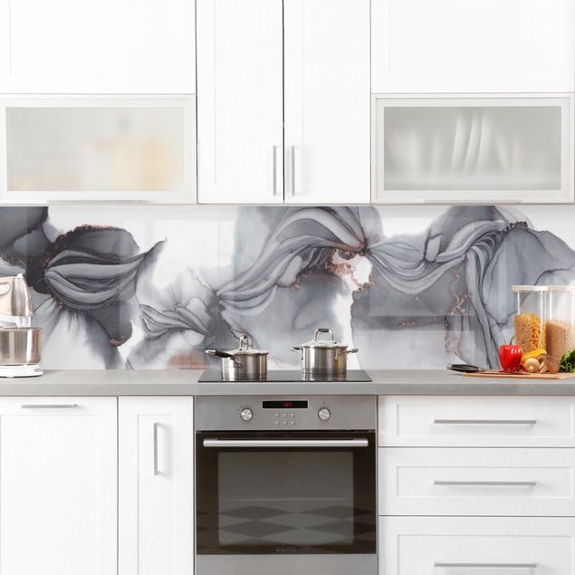 Wandpaneele Küche Schwarze Medusa mit Kupferglanz
