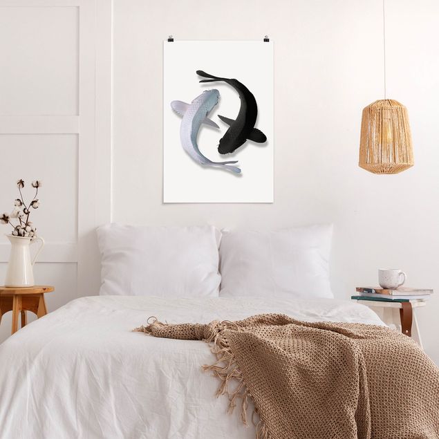 Tiere Poster Fische Ying & Yang