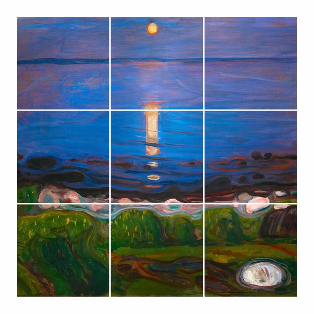 Fliesen Klebefolie Edvard Munch - Sommernacht am Meeresstrand