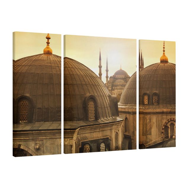Leinwandbild 3-teilig - Über den Dächern von Istanbul - Triptychon