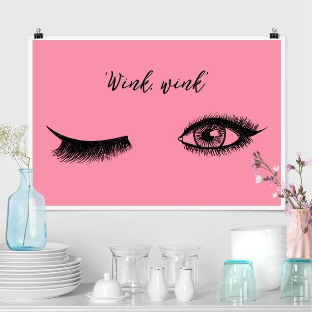 Wand Poster XXL Wimpern Chat - Wink