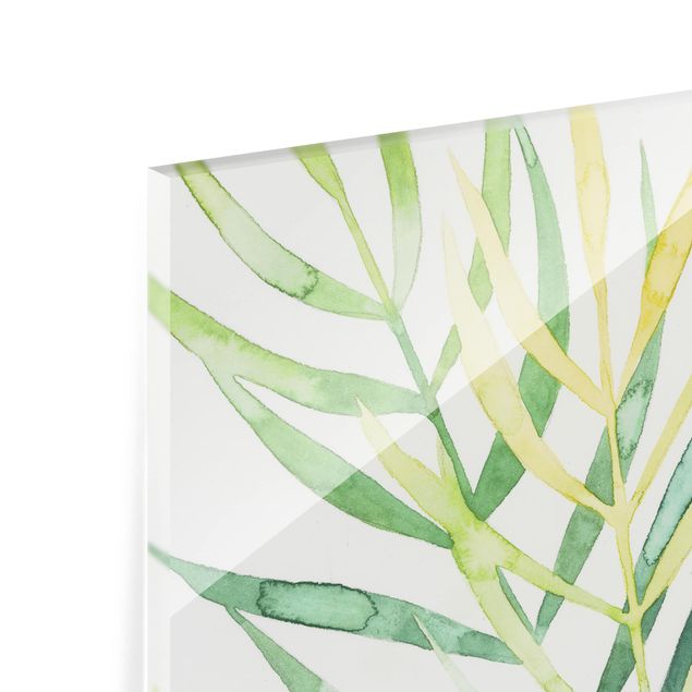 Glas Spritzschutz - Tropisches Blattwerk - Palme - Quadrat - 1:1